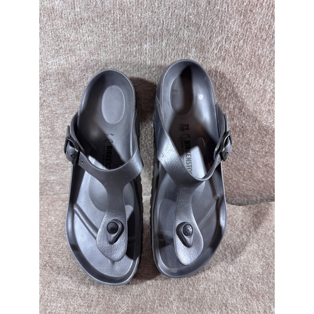 Birkenstock Gizeh EVA Sandals 8/39 Metallic Anthracite Thong Comfort Casual